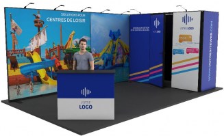 Stand cadre tissu 9m² pour salon événement